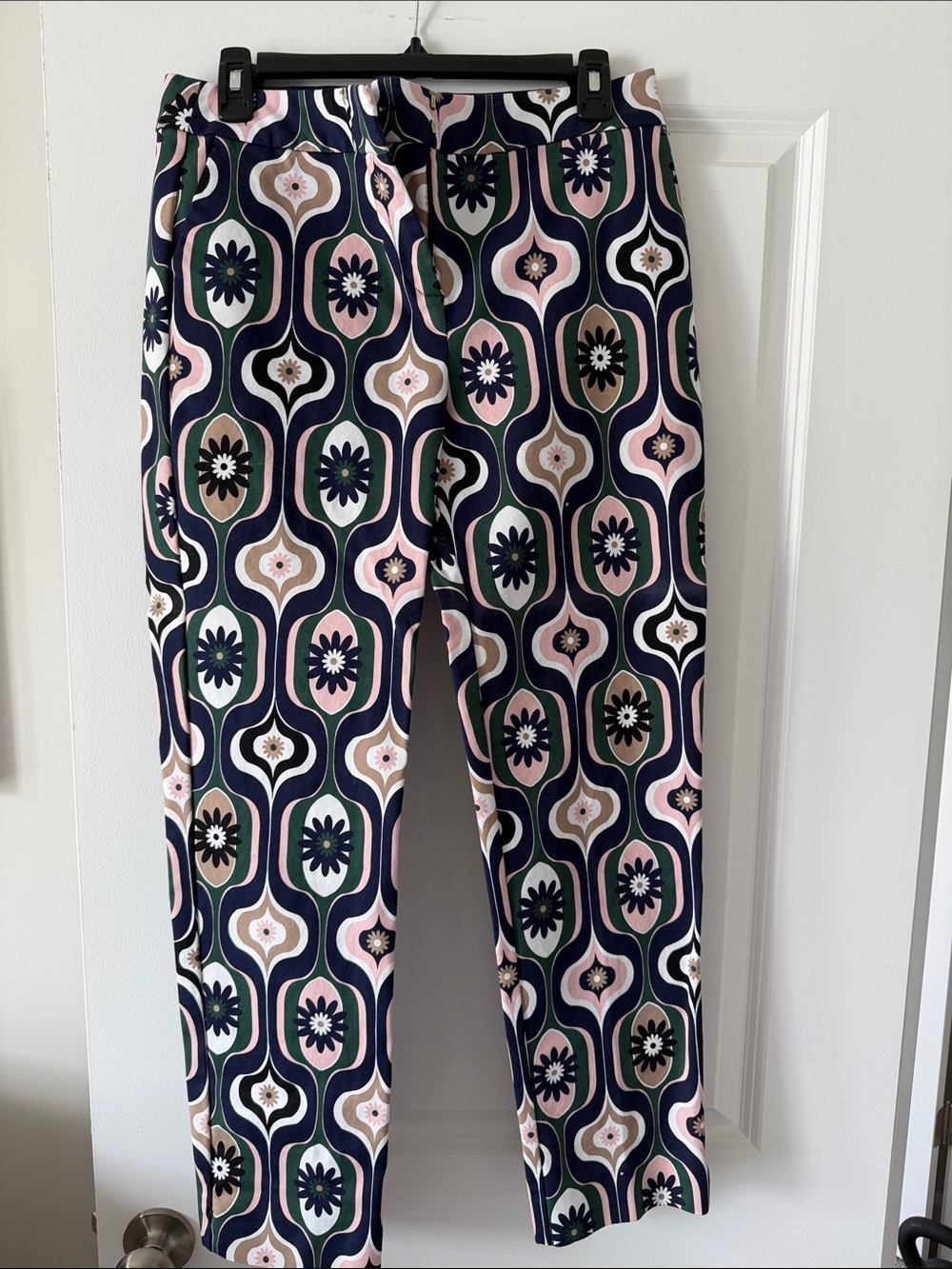 Boden Retro Geometric Print Pants in Navy, Pink & Green
